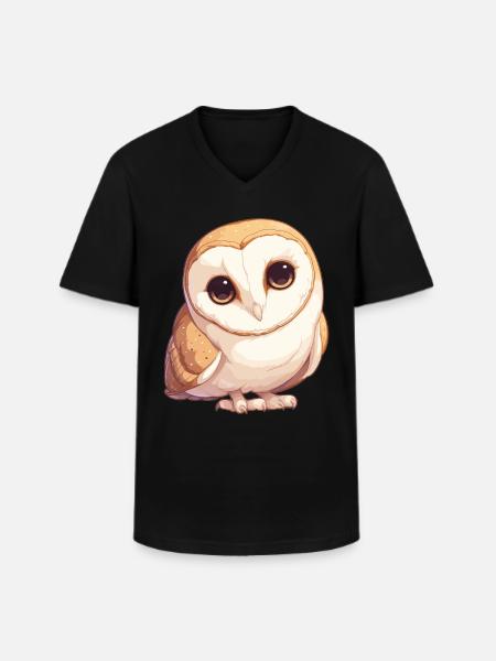 Barn Owl Schleiereulen Schleiereule - Men's V-Neck T-Shirt - black