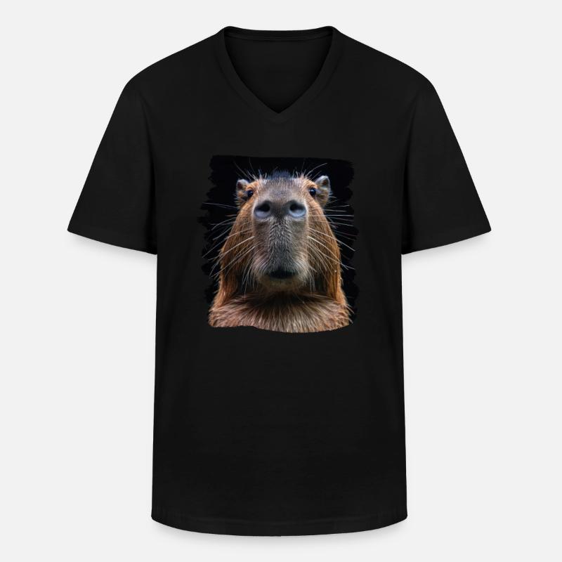 Capybaras Capybara - Männer-T-Shirt mit V-Ausschnitt - Schwarz