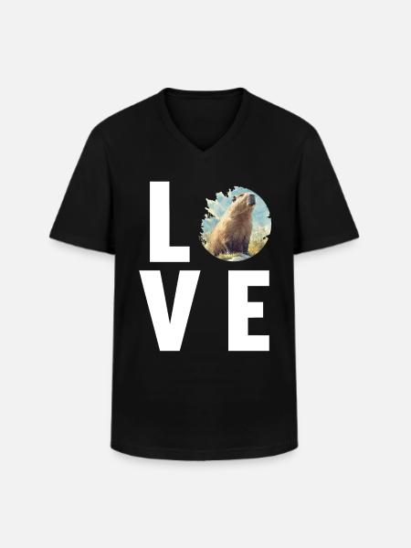 Capybaras Capybara - Men's V-Neck T-Shirt - black