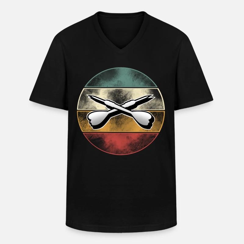 Dartpfeile Dart Darten Fléchettes - T-shirt col V Homme - noir