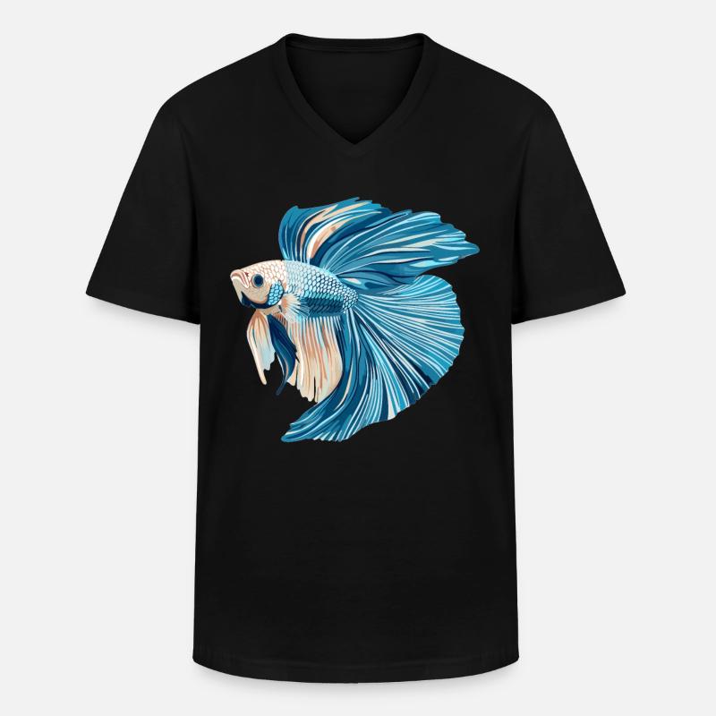 Bettas Betta Fisch Betta - Männer-T-Shirt mit V-Ausschnitt - Schwarz