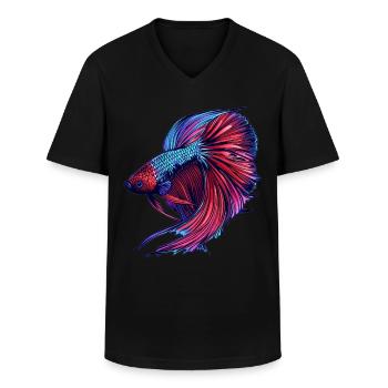 Bettas Betta Fisch Betta - Männer-T-Shirt mit V-Ausschnitt - Schwarz - Vorne - AI Model Male 178 dark (178cm)