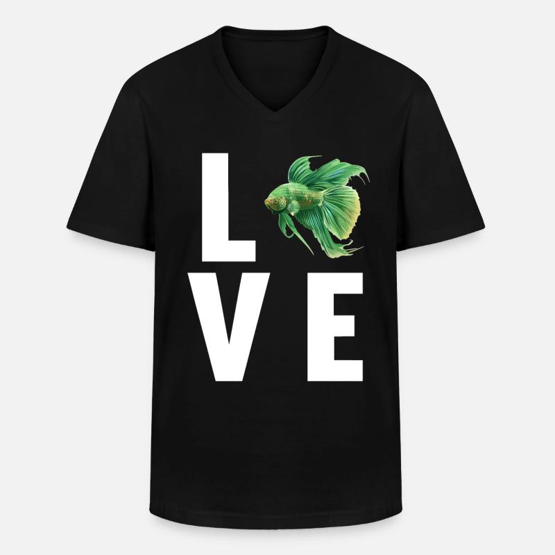 Bettas Betta Fisch Betta - Männer-T-Shirt mit V-Ausschnitt - Schwarz