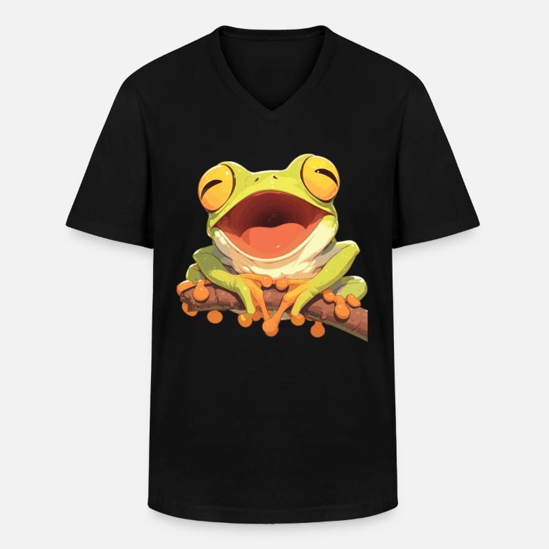 Tree Frog Laubfrösche Laubfrosch - Men's V-Neck T-Shirt - black