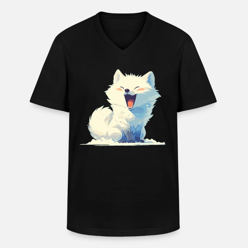 Arctic Fox Polarfüchse Polarfuchs - Men's V-Neck T-Shirt - black