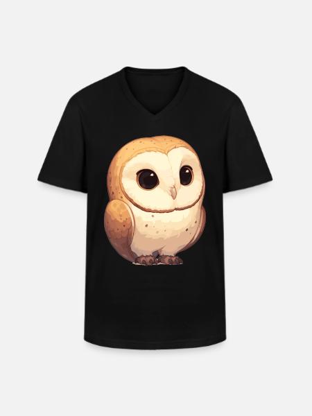 Barn Owl Schleiereulen Schleiereule - Men's V-Neck T-Shirt - black