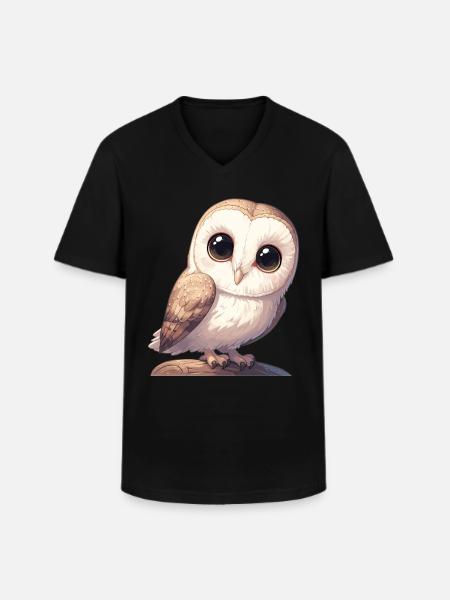 Barn Owl Schleiereulen Schleiereule - Men's V-Neck T-Shirt - black