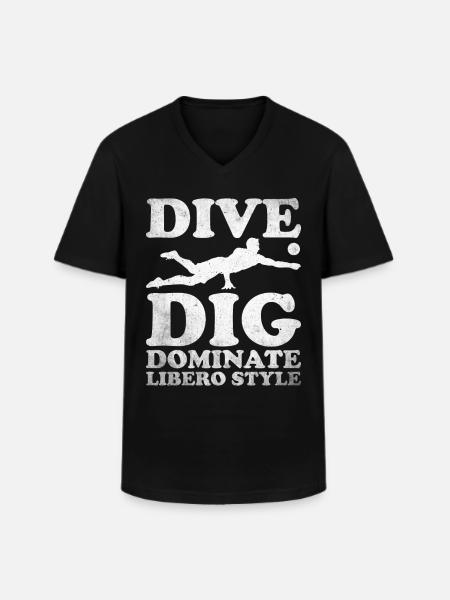Volleyball Libero - Men's V-Neck T-Shirt - black