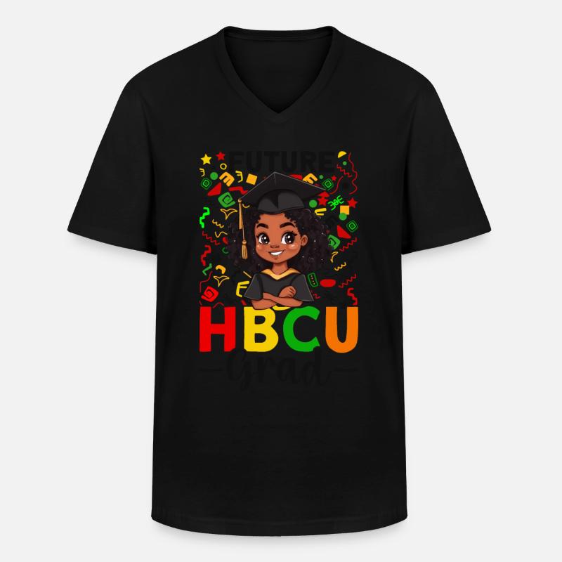 Future HBCU - Männer-T-Shirt mit V-Ausschnitt - Schwarz