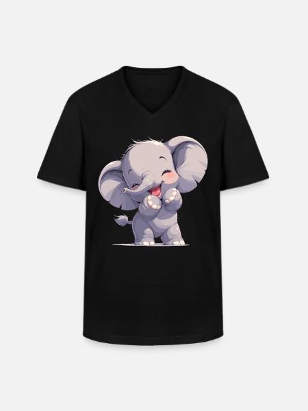 Elephant Elefanten Elefant - Men's V-Neck T-Shirt - black