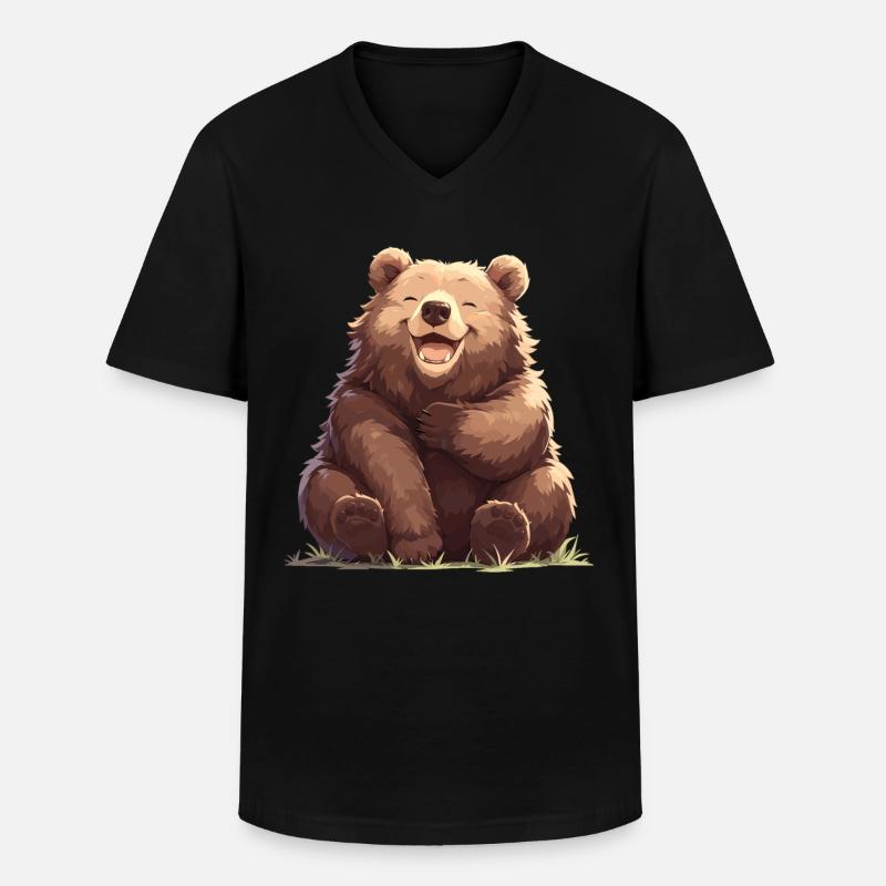 Bear Bären Bär - Männer-T-Shirt mit V-Ausschnitt - Schwarz