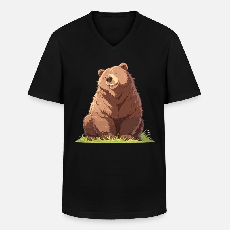 Bear Bären Bär - Männer-T-Shirt mit V-Ausschnitt - Schwarz