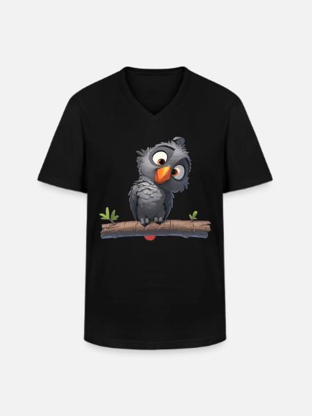 Gray Parrot Graupapageis Graupapagei - Men's V-Neck T-Shirt - black