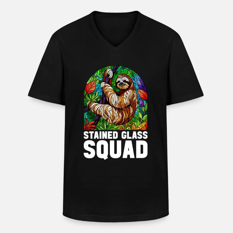 Buntglaskünstler Buntglaskunst - Männer-T-Shirt mit V-Ausschnitt - Schwarz