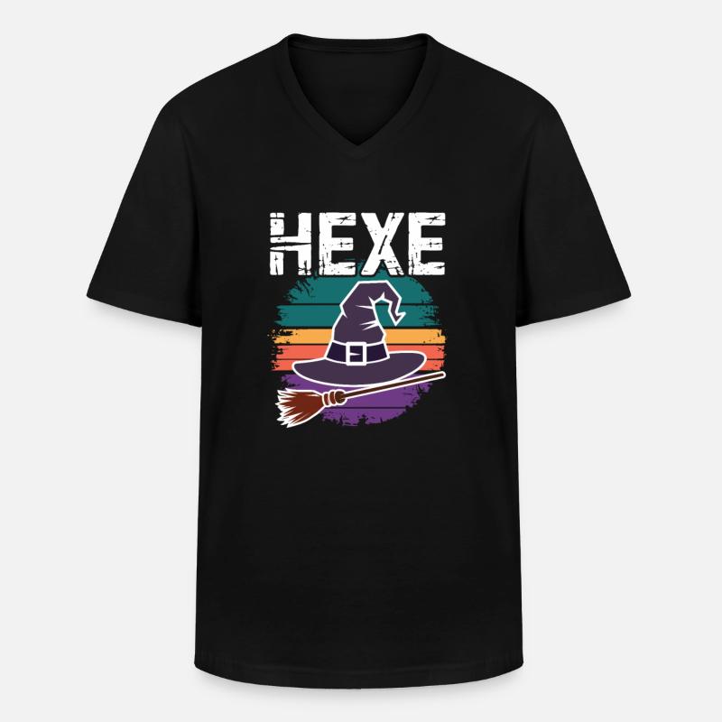 Witch Sunset Design - Men's V-Neck T-Shirt - black