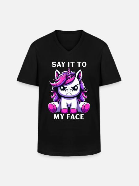 Dis-le-moi en face - T-shirt col V Homme - noir