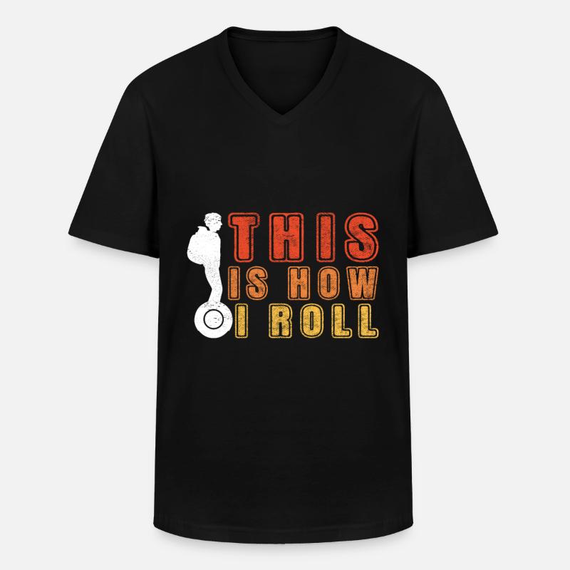 EUC Monowheel - Männer-T-Shirt mit V-Ausschnitt - Schwarz