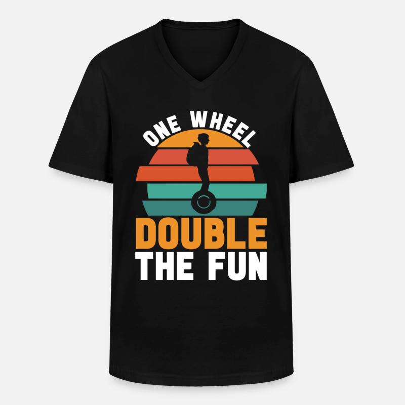 EUC Monowheel - Männer-T-Shirt mit V-Ausschnitt - Schwarz