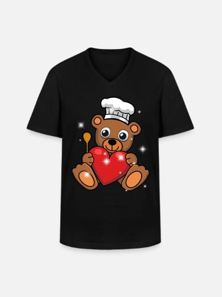 Teddy Bear Cook Cooks Cook - Men's V-Neck T-Shirt - black