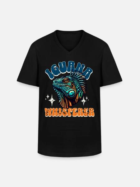 Iguana - Men's V-Neck T-Shirt - black