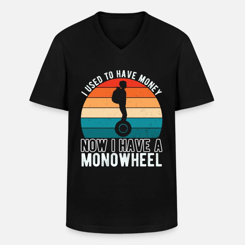 EUC Monoroue - T-shirt col V Homme - noir