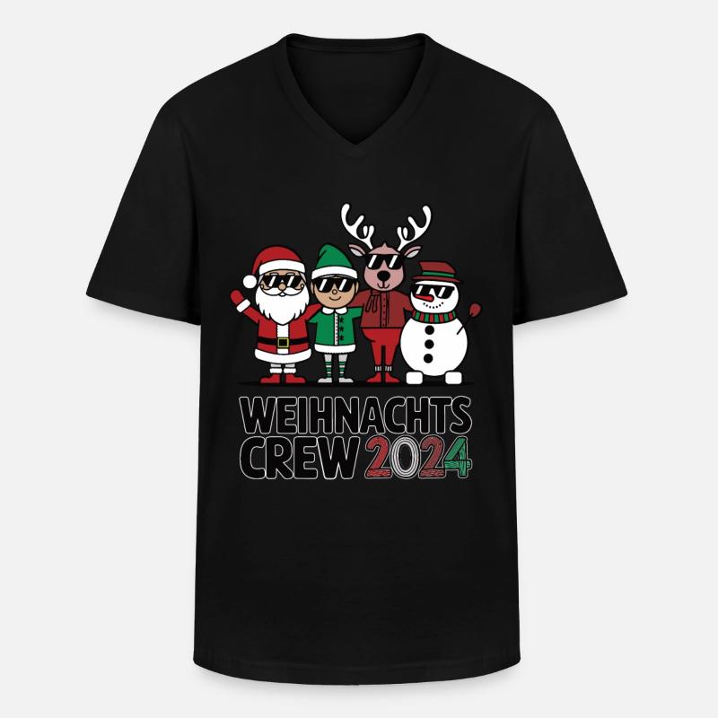 Weihnachts crew 24 - Männer-T-Shirt mit V-Ausschnitt - Schwarz