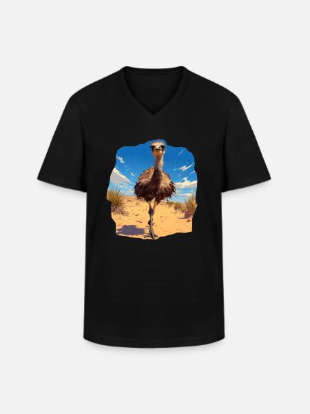 Emus Emu - Men's V-Neck T-Shirt - black
