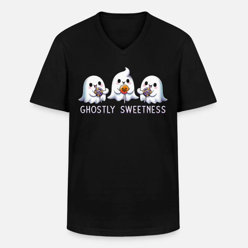Ghostly Sweetness - Männer-T-Shirt mit V-Ausschnitt - Schwarz
