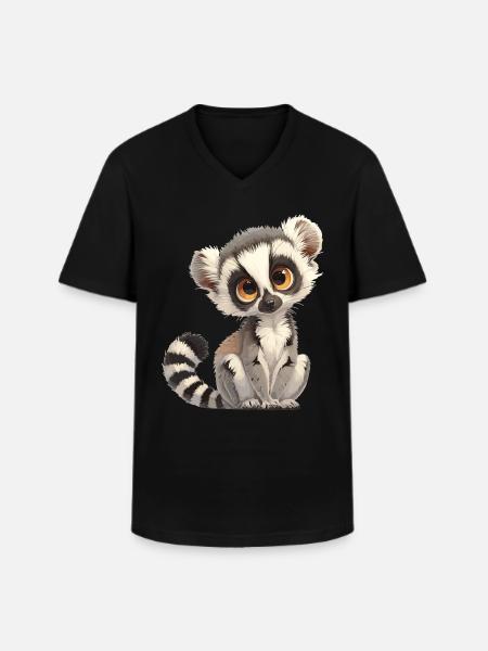 Lemuren Lemurs Lemur - Men's V-Neck T-Shirt - black