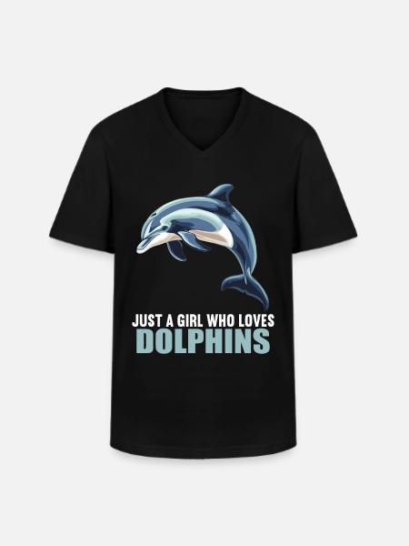 Dolphin Dolphins Dolphin - Men's V-Neck T-Shirt - black