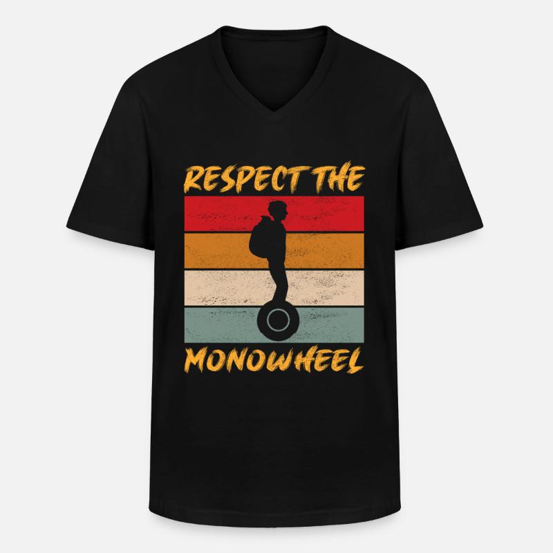 EUC Monoroue - T-shirt col V Homme - noir