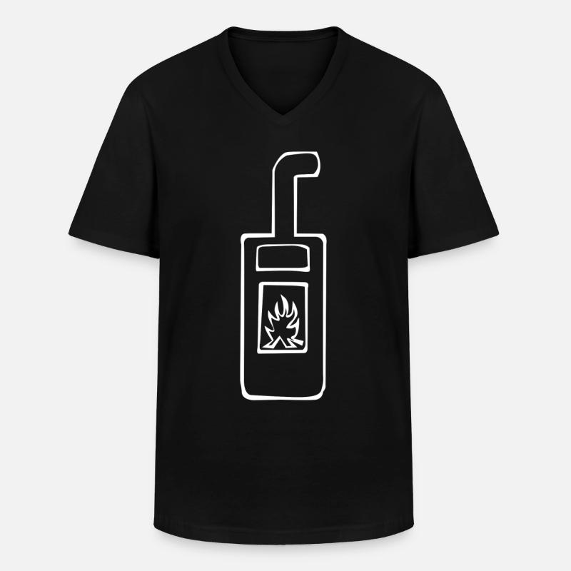 Fireplace Oven - Männer-T-Shirt mit V-Ausschnitt - Schwarz