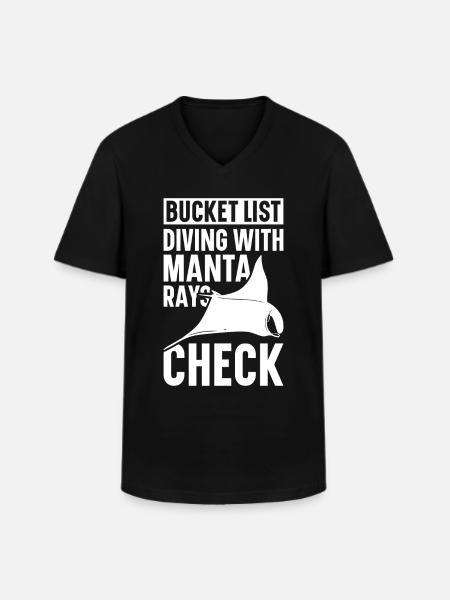Manta Ray Elsker Havdyr Devil Ray - Klassisk herre T-shirt med V-udskæring - sort