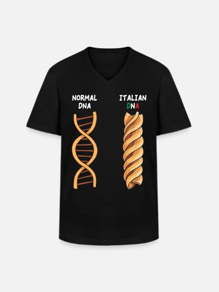 Normal DNA Italian DNA - Men's V-Neck T-Shirt - black