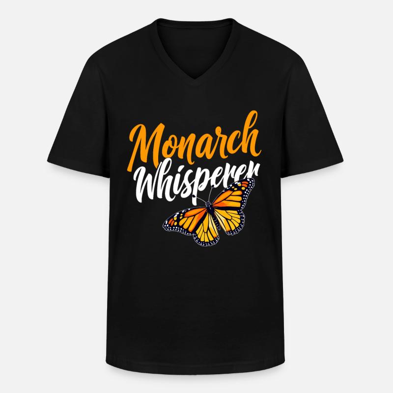 Butterfly, Monarch Whisperer, Entomologist - Men's V-Neck T-Shirt - black