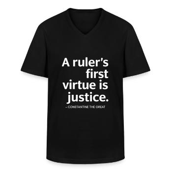 Konstantin der Große Die erste Tugend des Herrschers - Männer-T-Shirt mit V-Ausschnitt - Schwarz - Vorne - AI Model Male 178 dark (178cm)