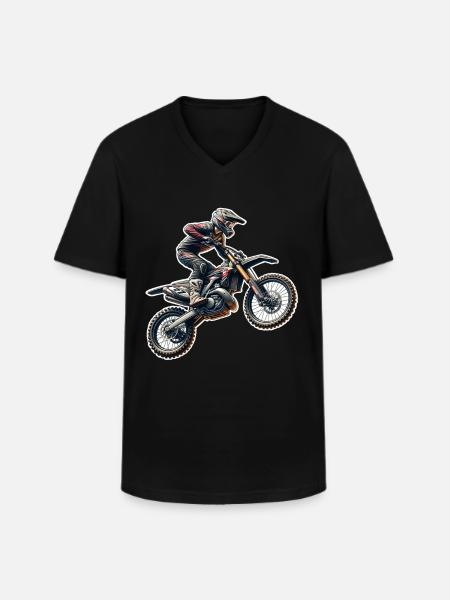 Motocross - Men's V-Neck T-Shirt - black