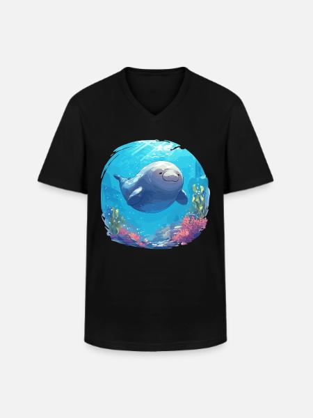 Manatee Dugongs Dugong - Men's V-Neck T-Shirt - black
