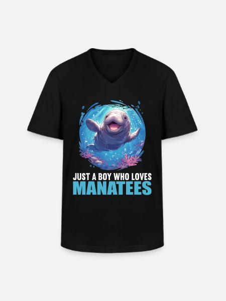 Seekuh Manatees Manatee - Men's V-Neck T-Shirt - black