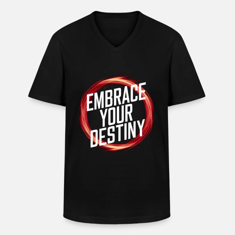 Umarme dein Schicksal - Männer-T-Shirt mit V-Ausschnitt - Schwarz