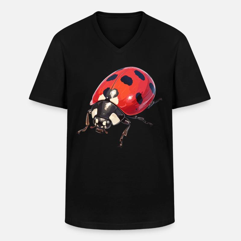 Ladybug Marienkäfer - Männer-T-Shirt mit V-Ausschnitt - Schwarz