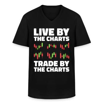 Forex Trading Forex Trader Financial Market - Men's V-Neck T-Shirt - black - Front - AI Model Male 178 dark (178cm)