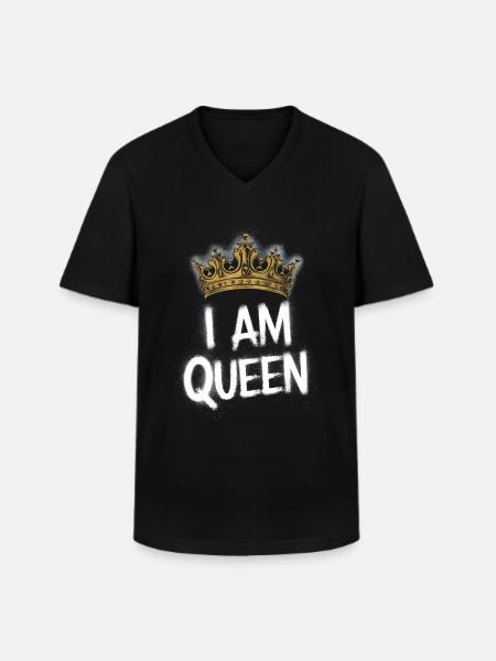 I am queen diadem - Men's V-Neck T-Shirt - black