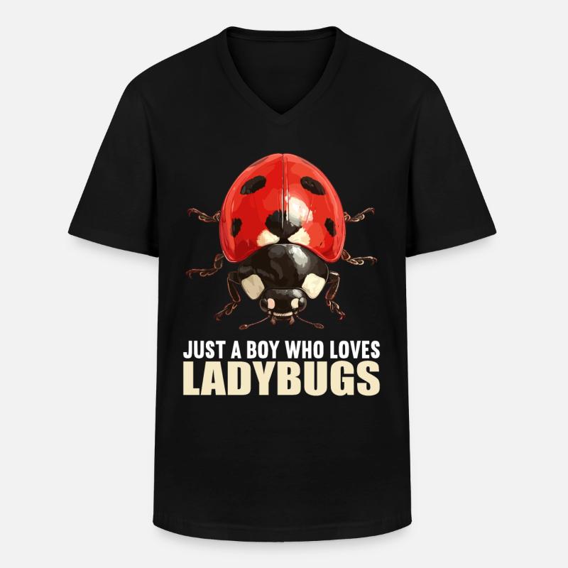 Ladybug Marienkäfer - Männer-T-Shirt mit V-Ausschnitt - Schwarz