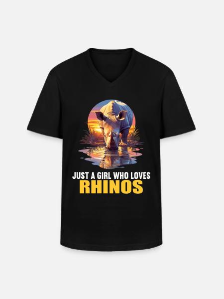 Rhino Nashörner Nashorn - Männer-T-Shirt mit V-Ausschnitt - Schwarz