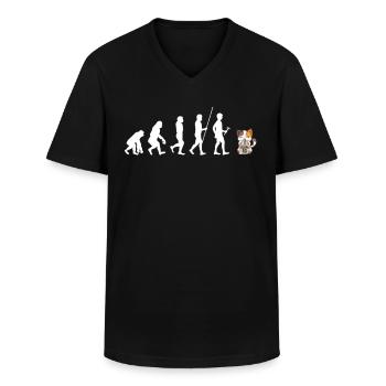Thé à bulles Boba BubbleTea Kawaii Japan Tea Kpop - T-shirt col V Homme - noir - Devant - AI Model Male 178 dark (178cm)
