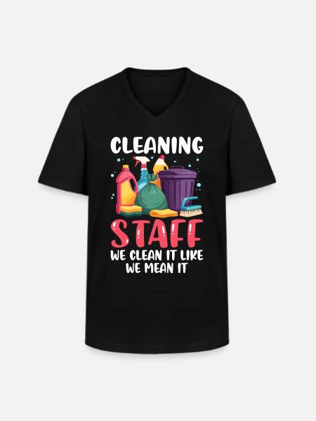 Cleaning Staff - Men's V-Neck T-Shirt - black