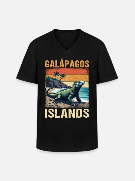 Galapagos Islands - Men's V-Neck T-Shirt - black