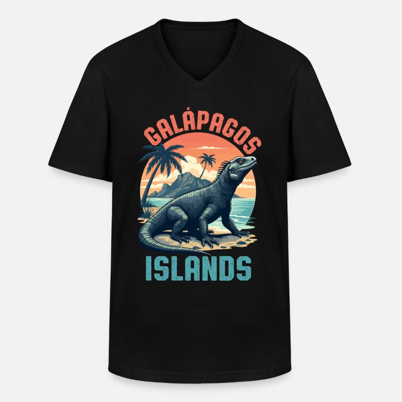 Galapagos Islands - Männer-T-Shirt mit V-Ausschnitt - Schwarz