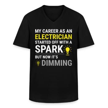 Elektriker Humor Elektrotechniker Ingenieur - Männer-T-Shirt mit V-Ausschnitt - Schwarz - Vorne - AI Model Male 178 dark (178cm)